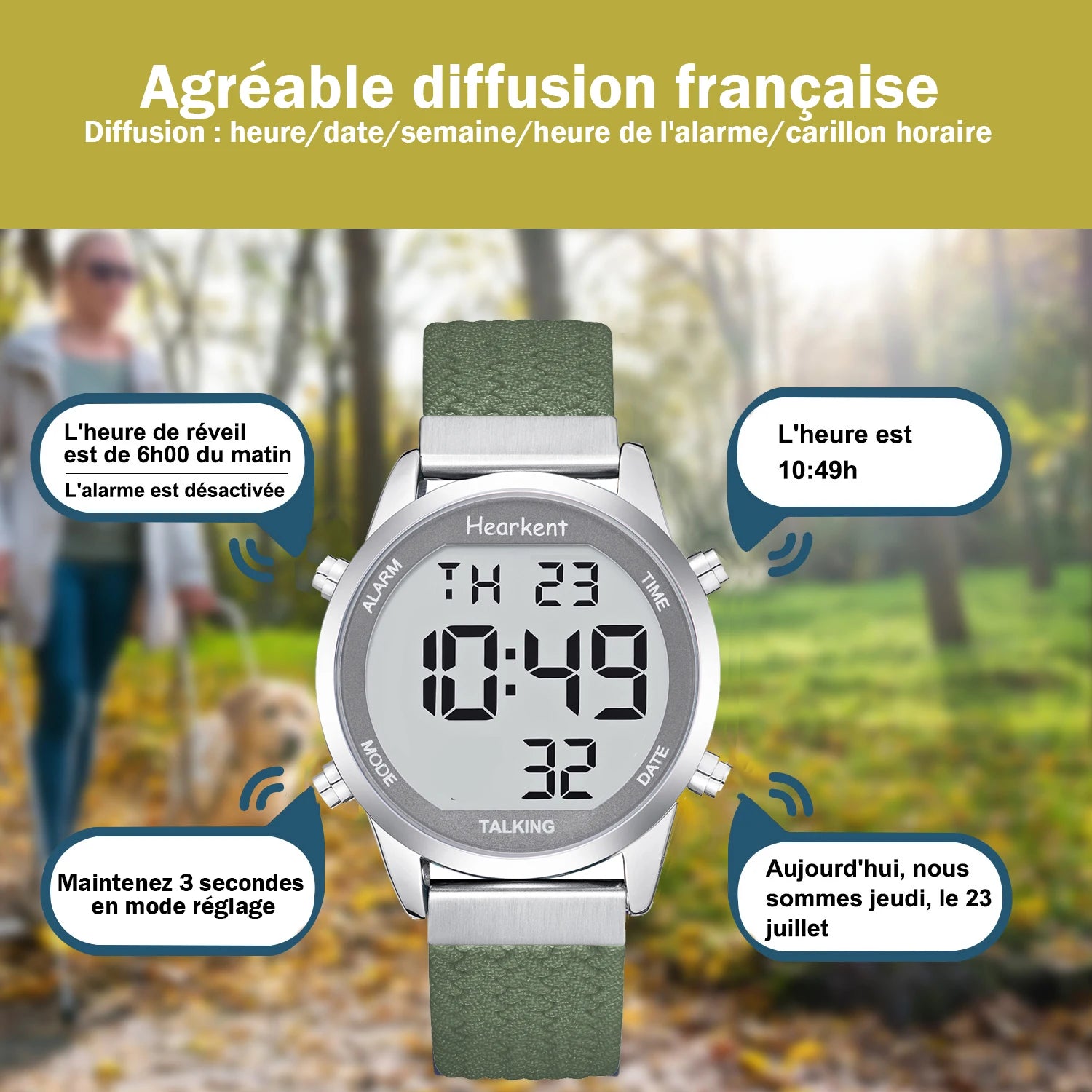 Montre Parlante Homme Malvoyants