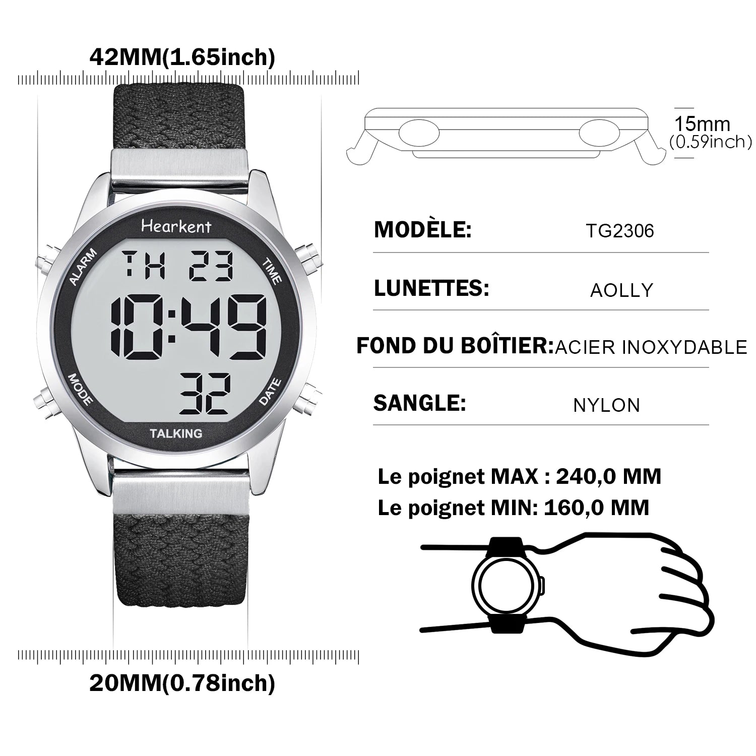 Montre Parlante Homme Malvoyants