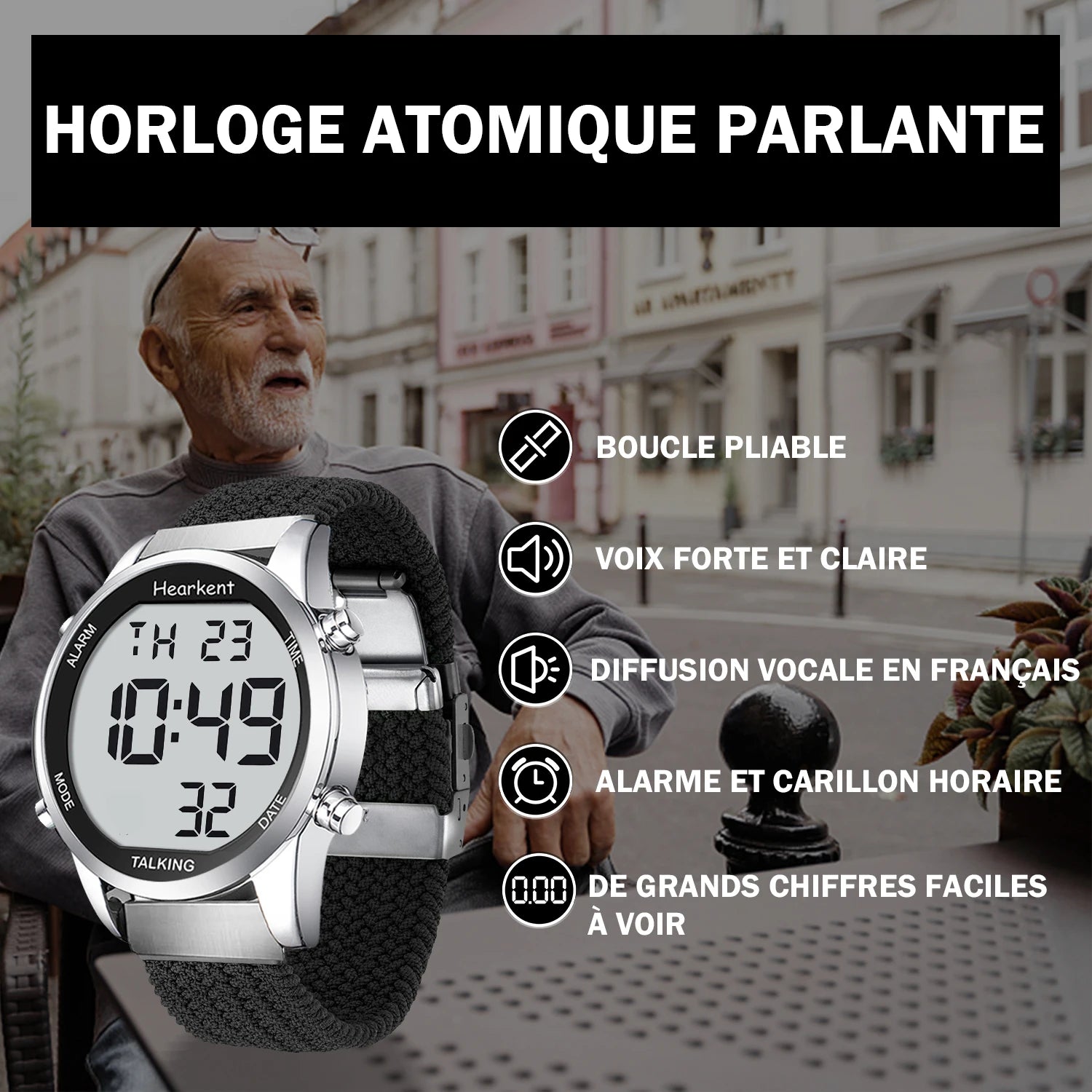 Montre Parlante Homme Malvoyants