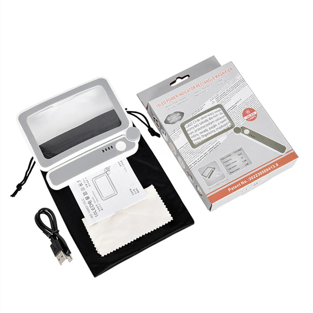 Loupe lumineuse pour malvoyant - Rechargeable - Grossissante
