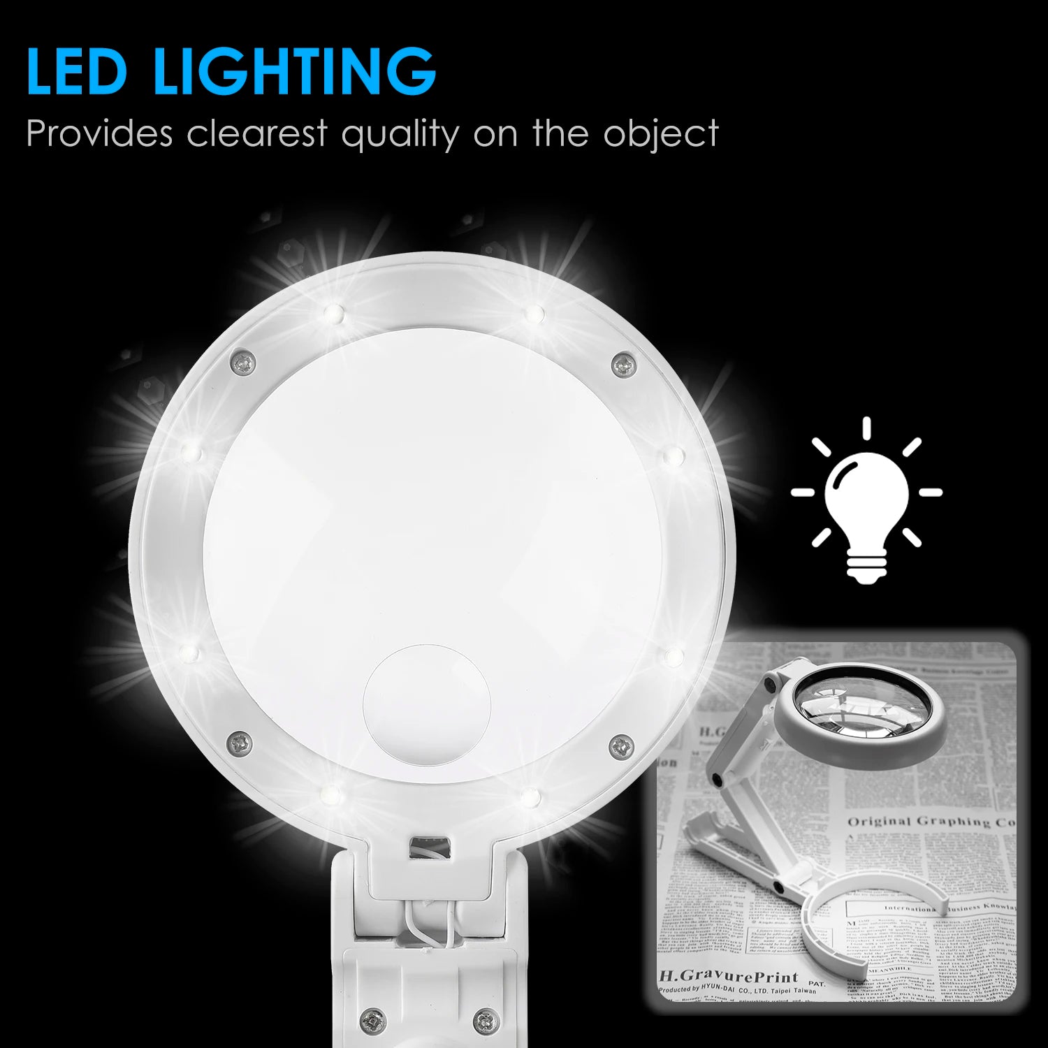 Loupe lumineuse de table pour Malvoyants