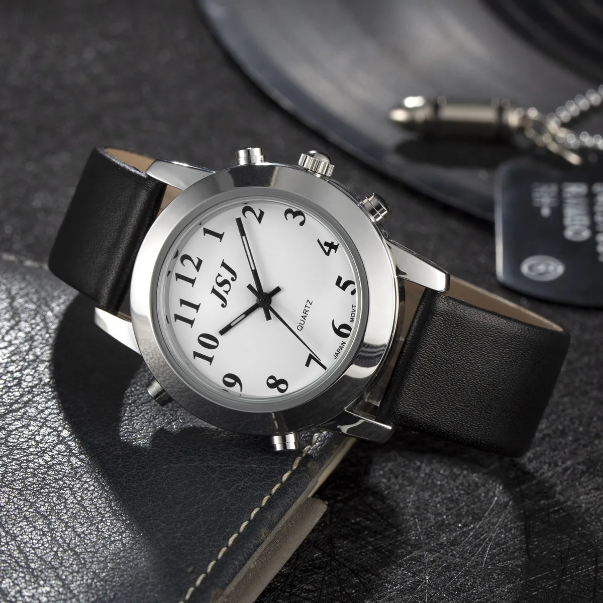 Montre Parlante pour Personnes Aveugles, Malvoyantes et Âgées - Cuir