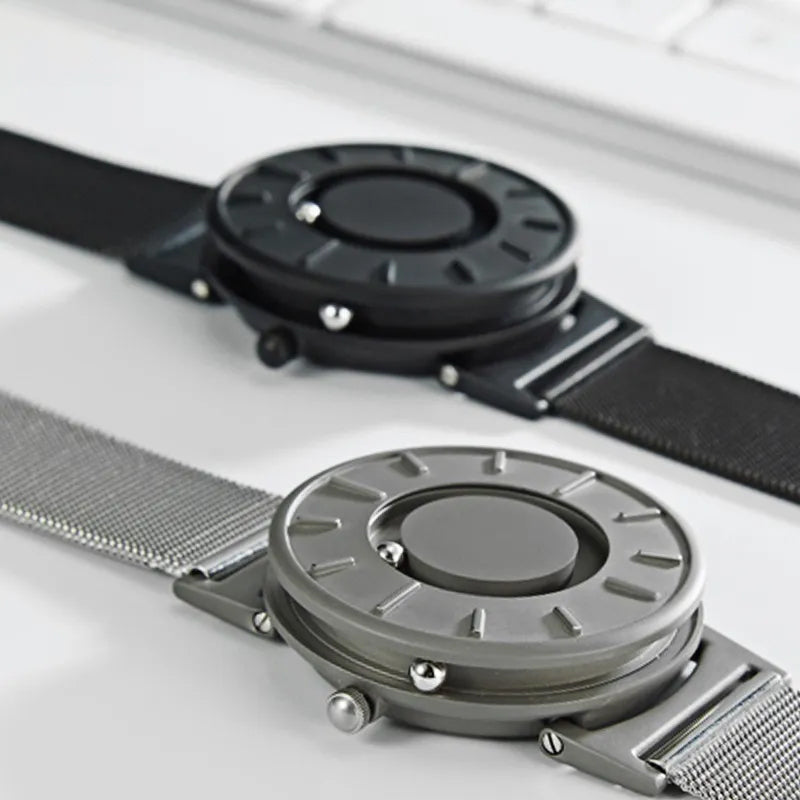 Montre Braille à bille magnétique pour malvoyant - Bracelet Acier