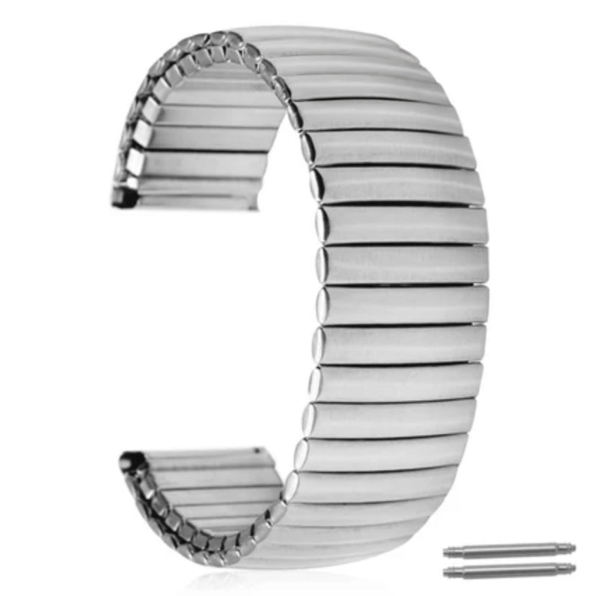Bracelet de montre extensible en acier argenté