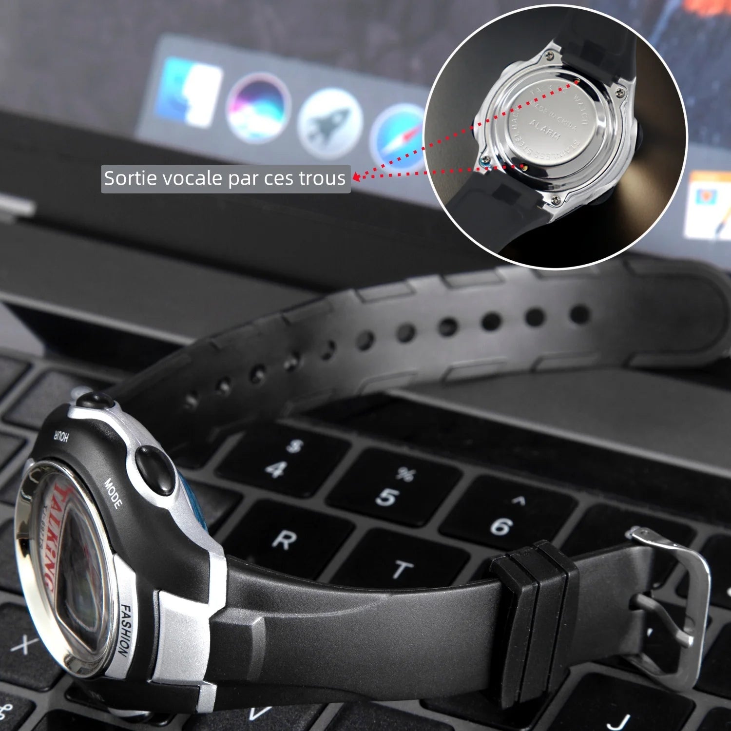 Montre parlante homme aide vocale