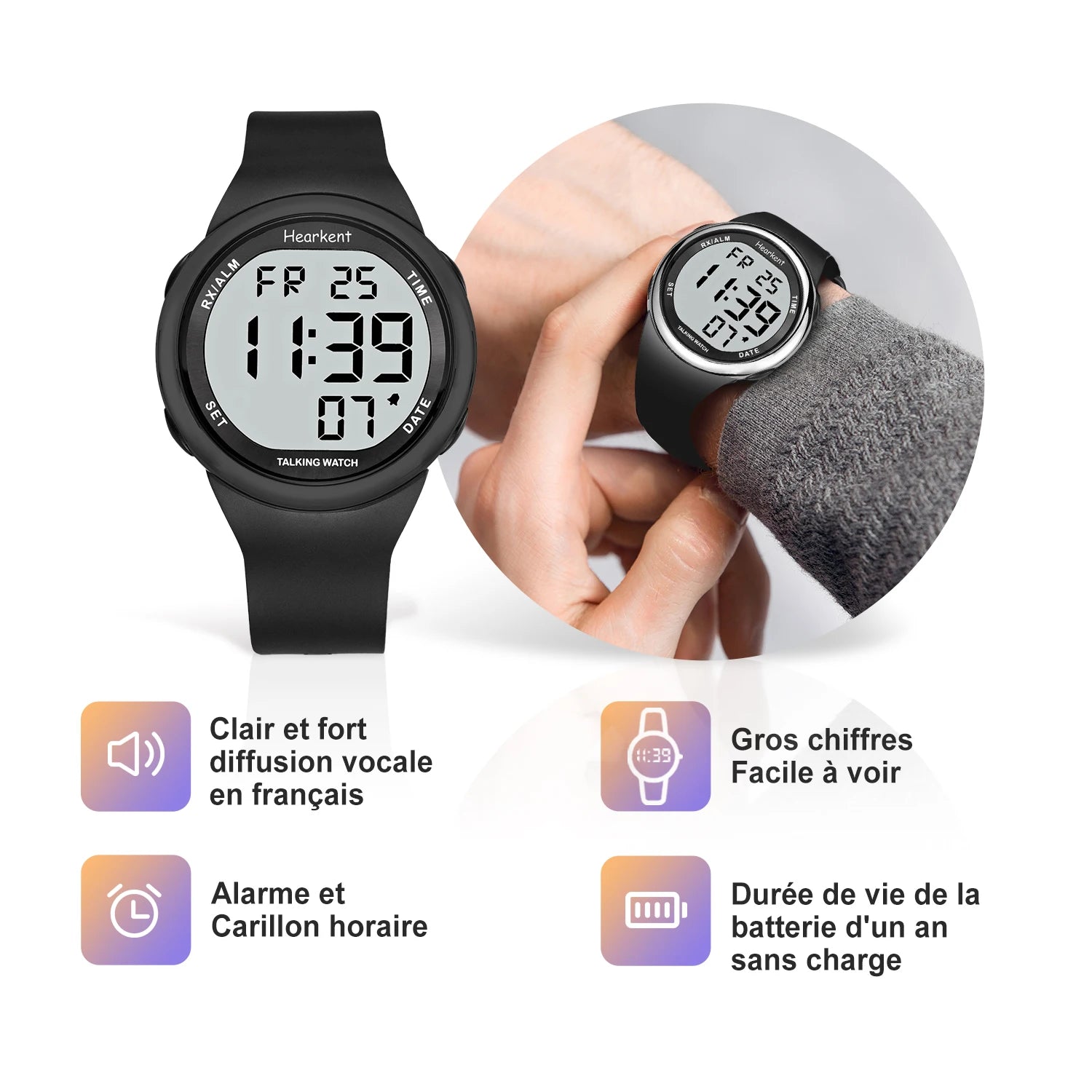 Montre parlante classique pour Malvoyants