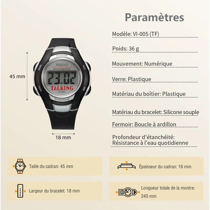 Montre parlante homme aide vocale