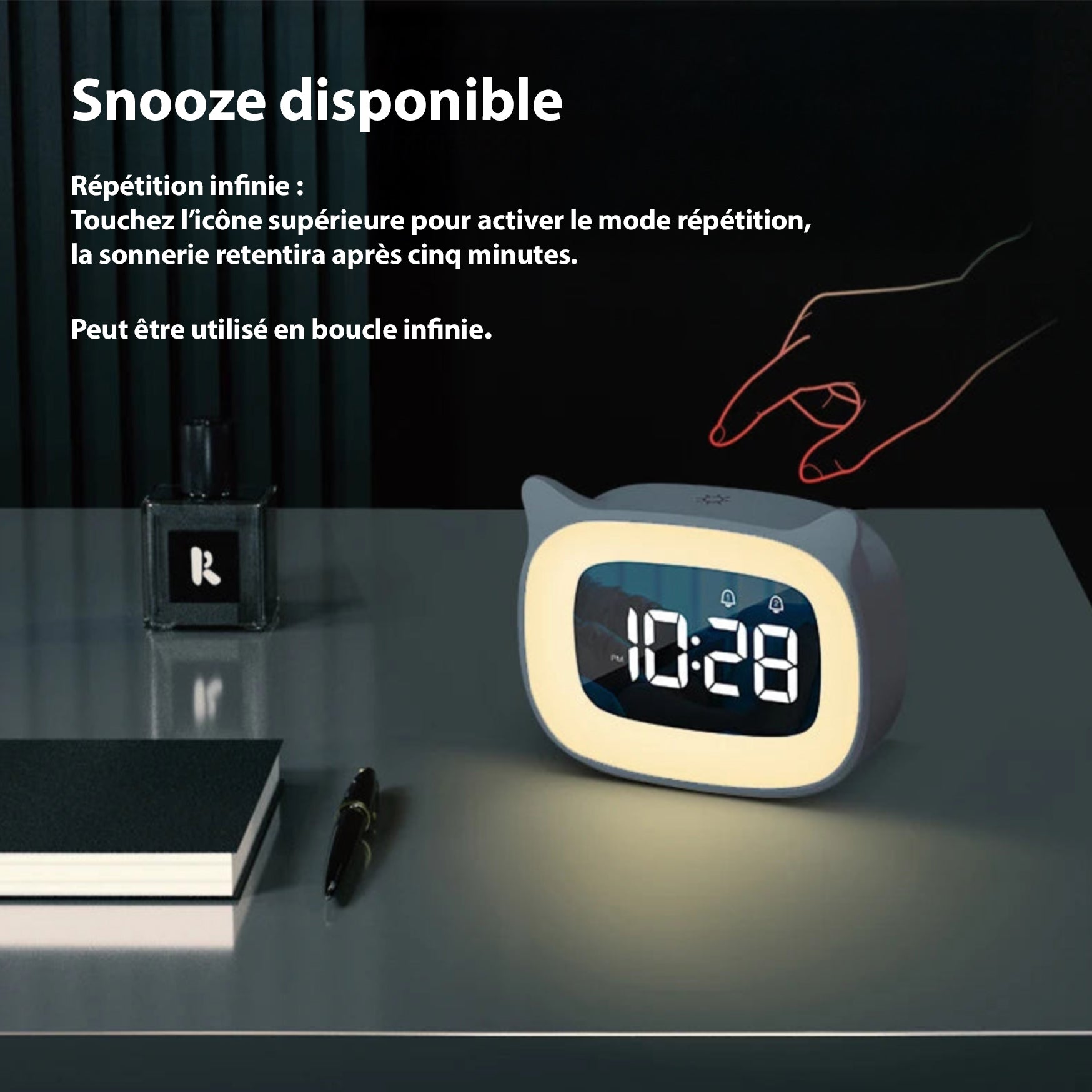 Reveil pour enfant malvoyant snooze