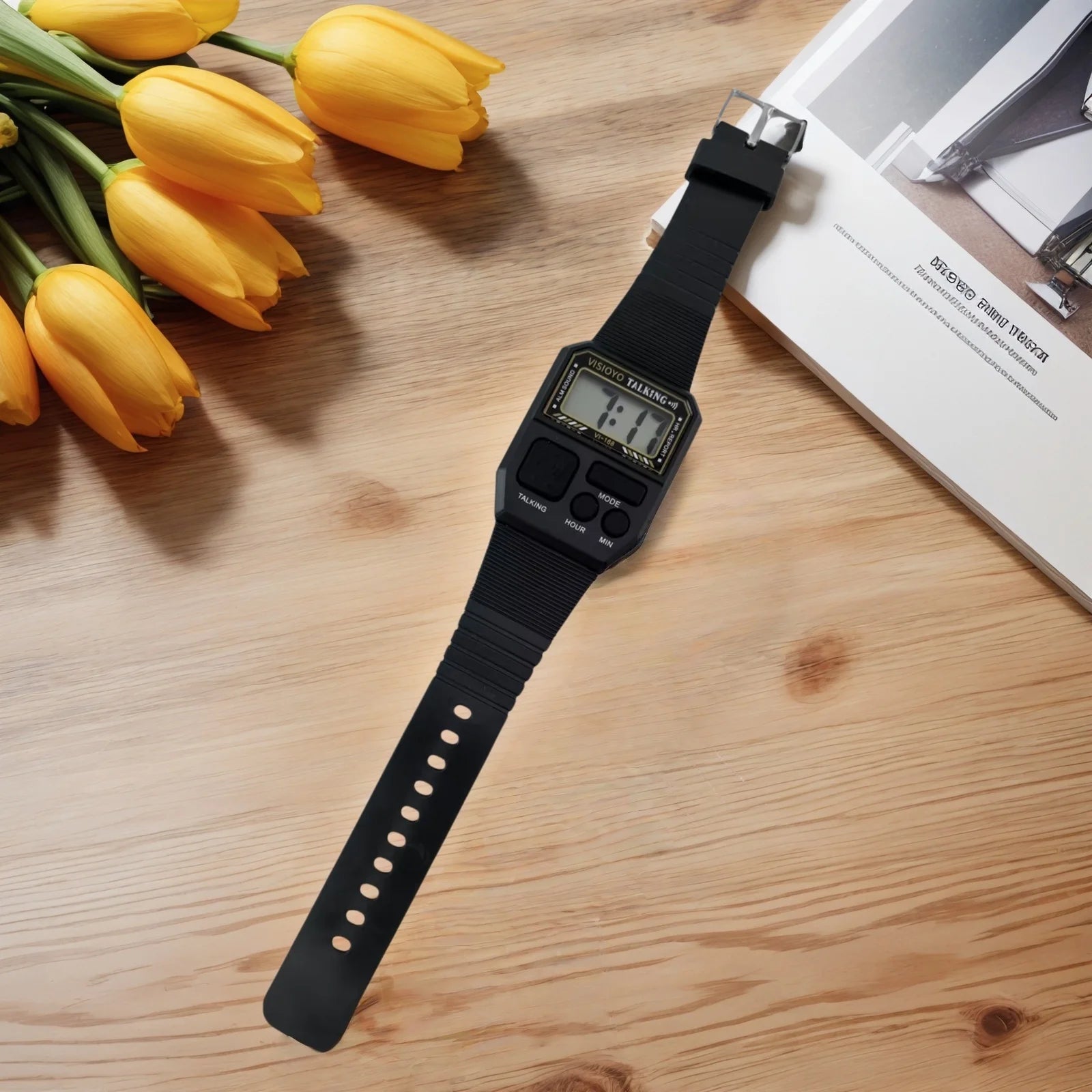 Montre Parlante Française pour Seniors et Malvoyants – Voix Claire et Annonce Automatique