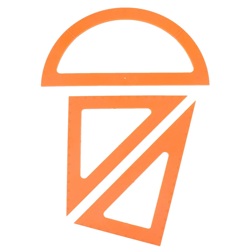 Lot de 2 Équerres et 1 Rapporteur - Braille