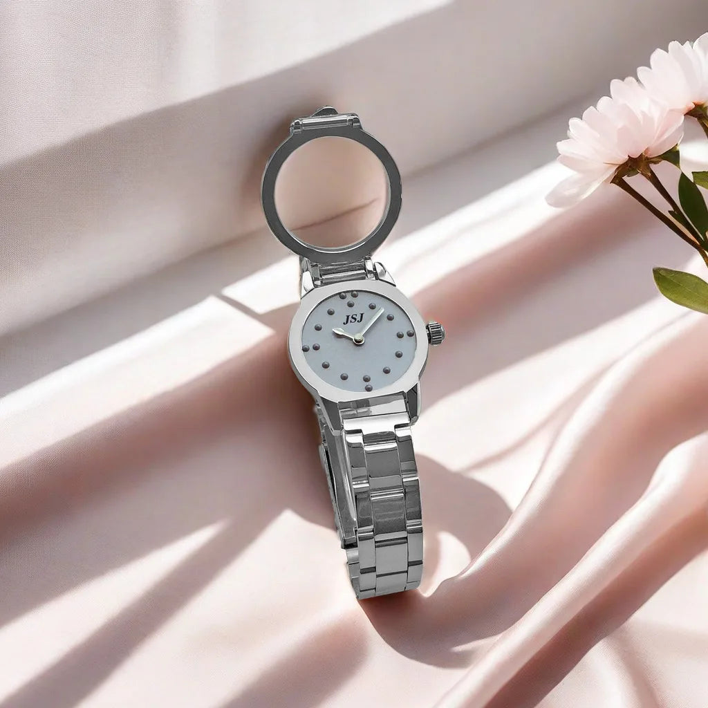 Montre Braille Tactile Femme – Cadran à clapet - en relief