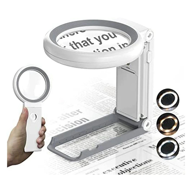 Loupe de Lecture Pliable LED 30x – Aide Visuelle pour Malvoyants et Seniors