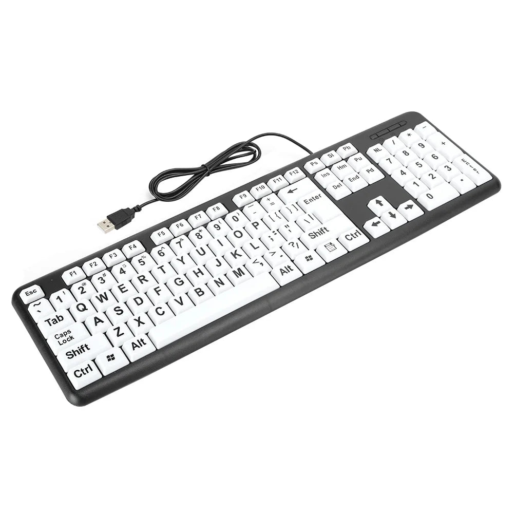 Clavier filaire contrasté pour malvoyant - QWERTY