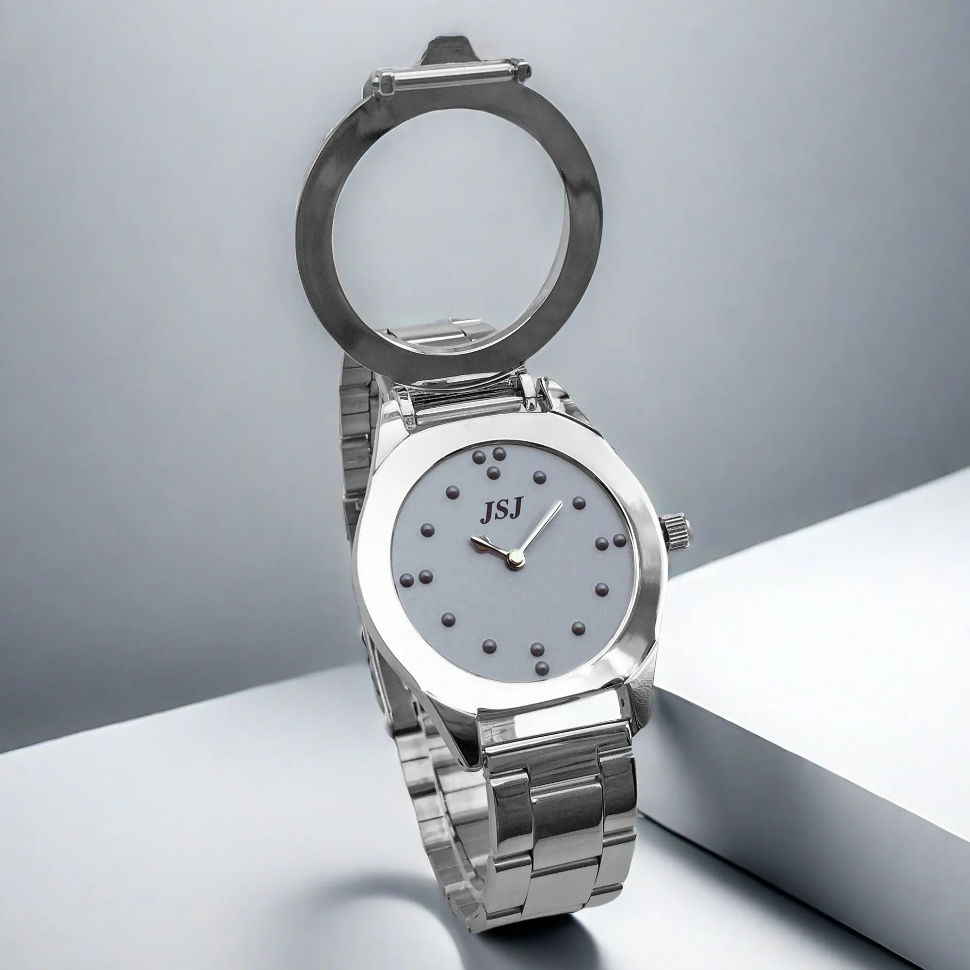 Montre Braille Tactile Homme Cadran à clapet en relief