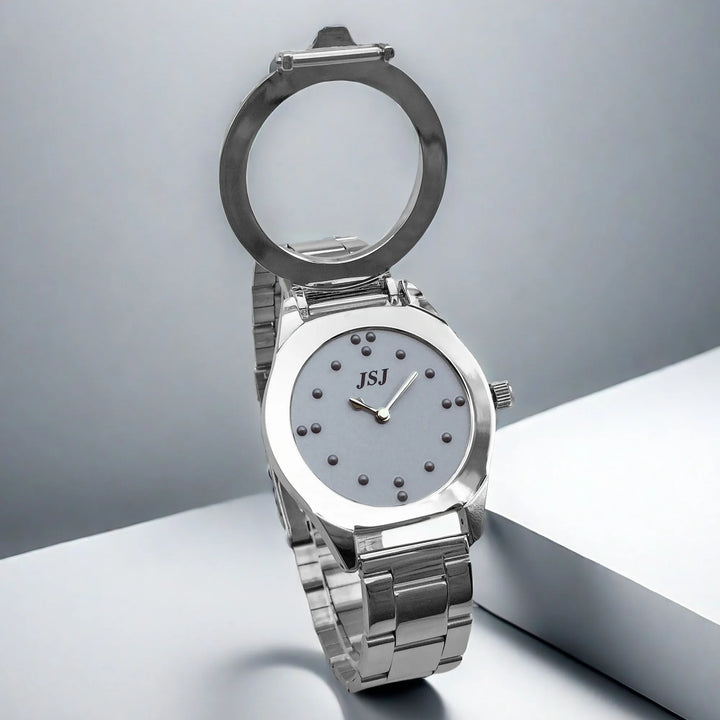 Montre Braille Tactile Homme Cadran à clapet en relief