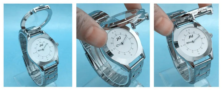 Montre Tactile Braille à clapet Femme