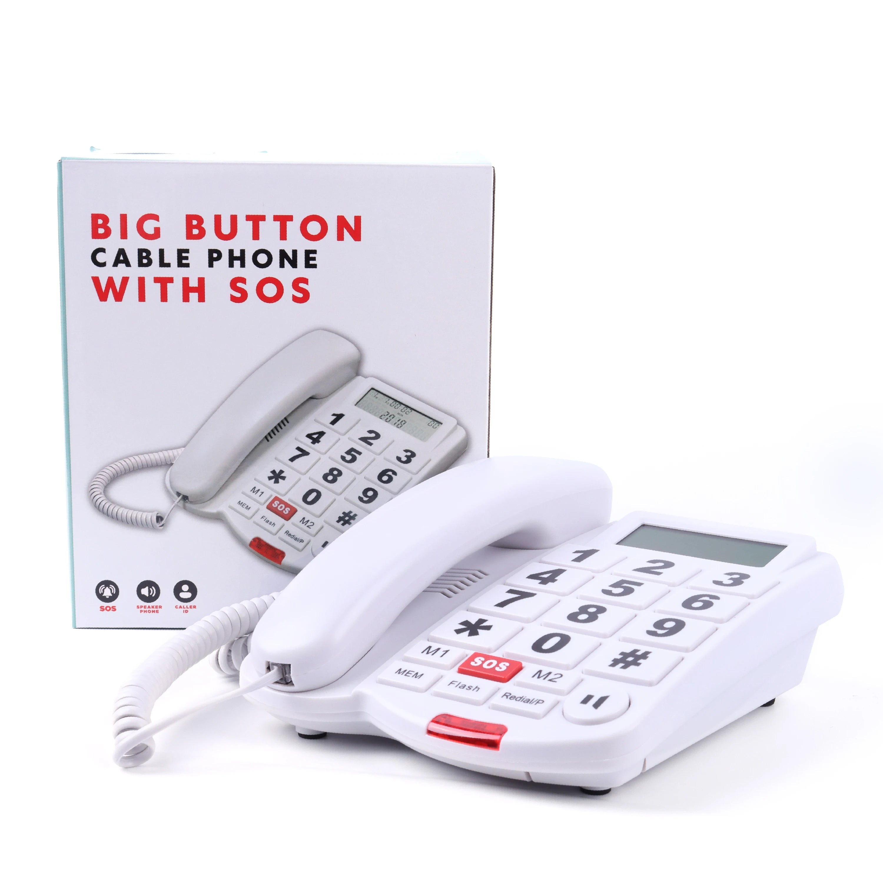 Téléphone Filaire avec Gros Boutons pour malvoyant