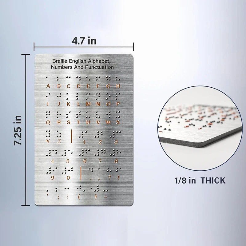 Tableau d’apprentissage braille en métal