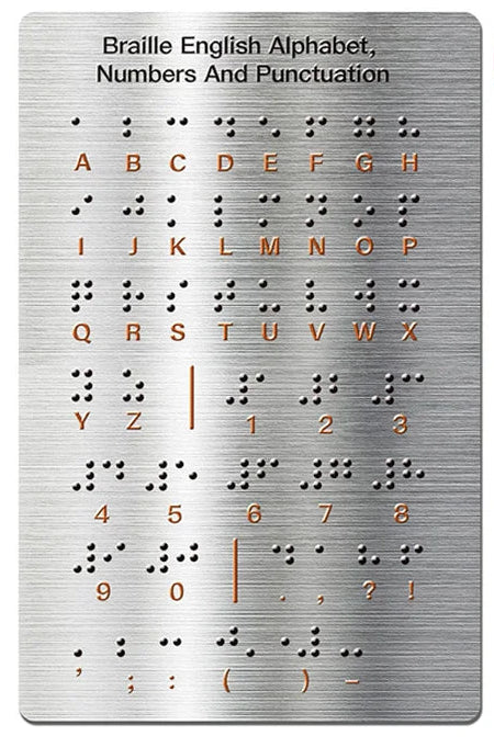 Tableau d’apprentissage braille en métal
