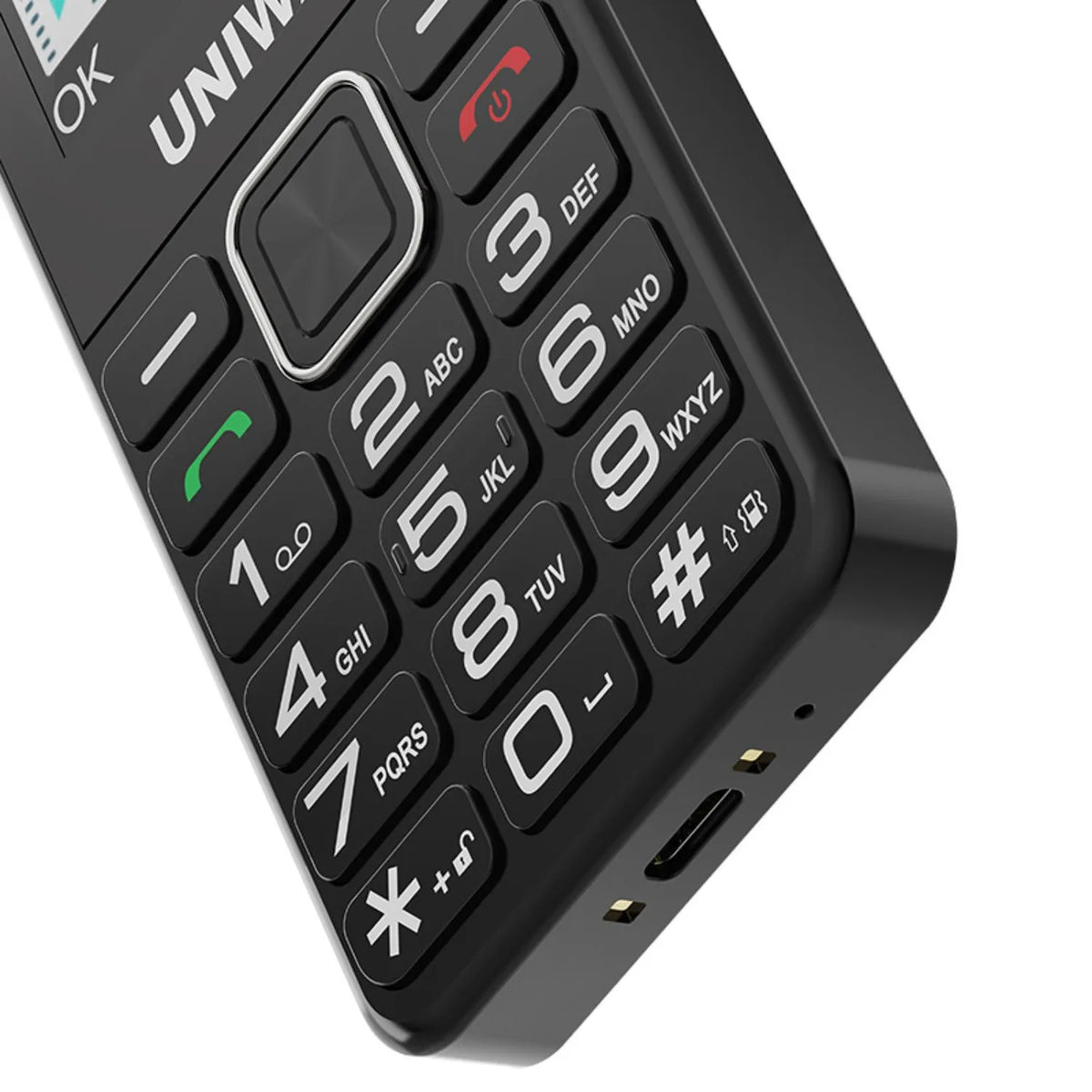 Grosses touches du téléphone portable senior UNIWA V2000