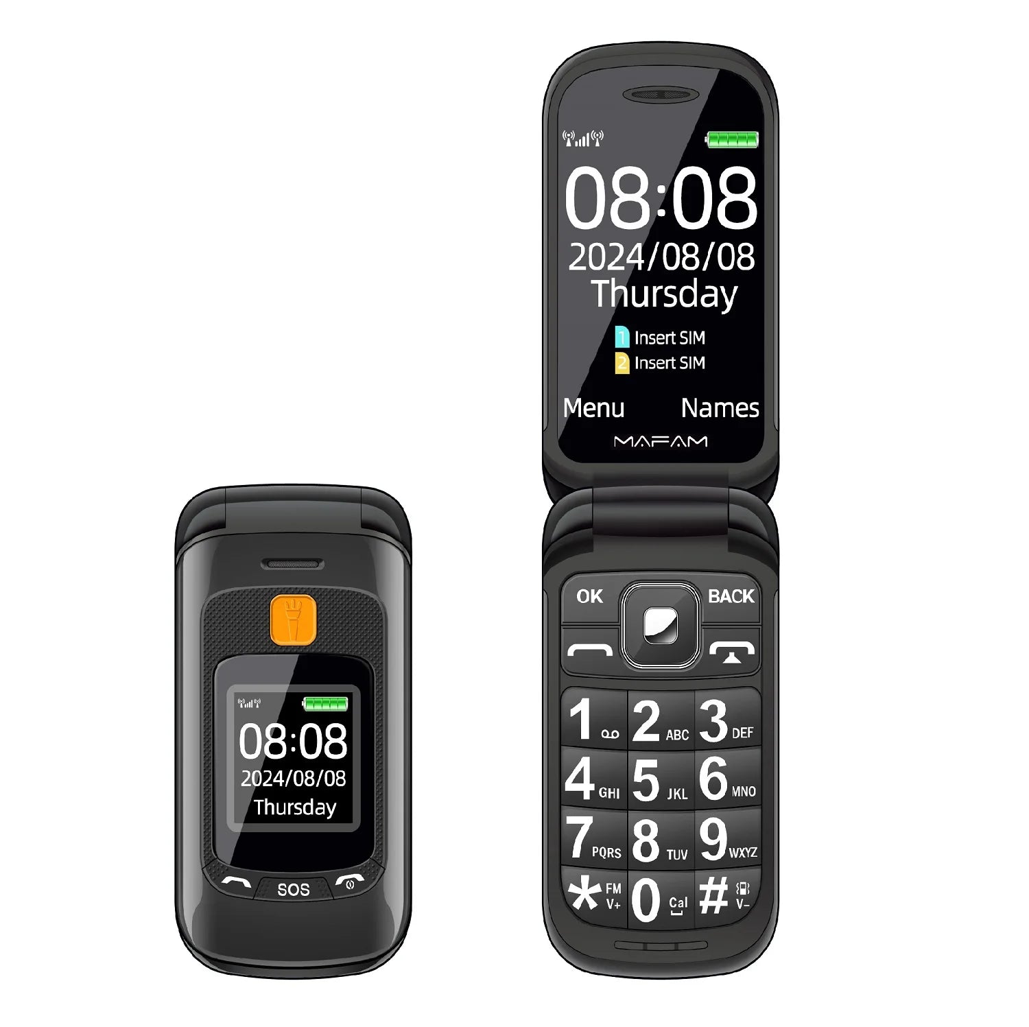 Téléphone Portable à Grandes Touches pour Seniors et Malvoyants