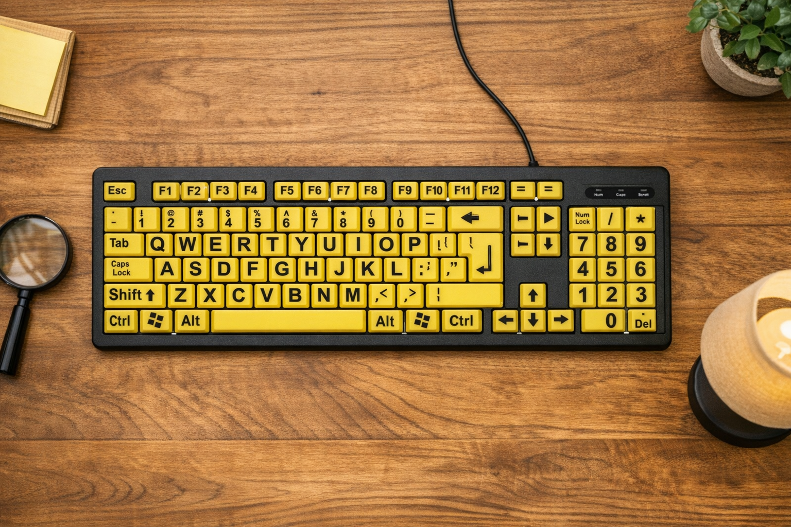 Clavier contraste jaune noir