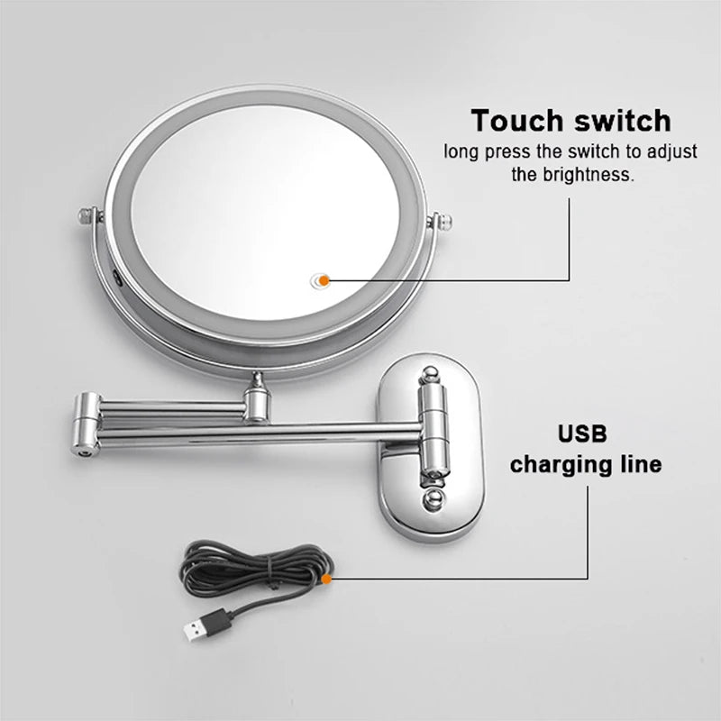 miroir mural grossissant lumineux x10