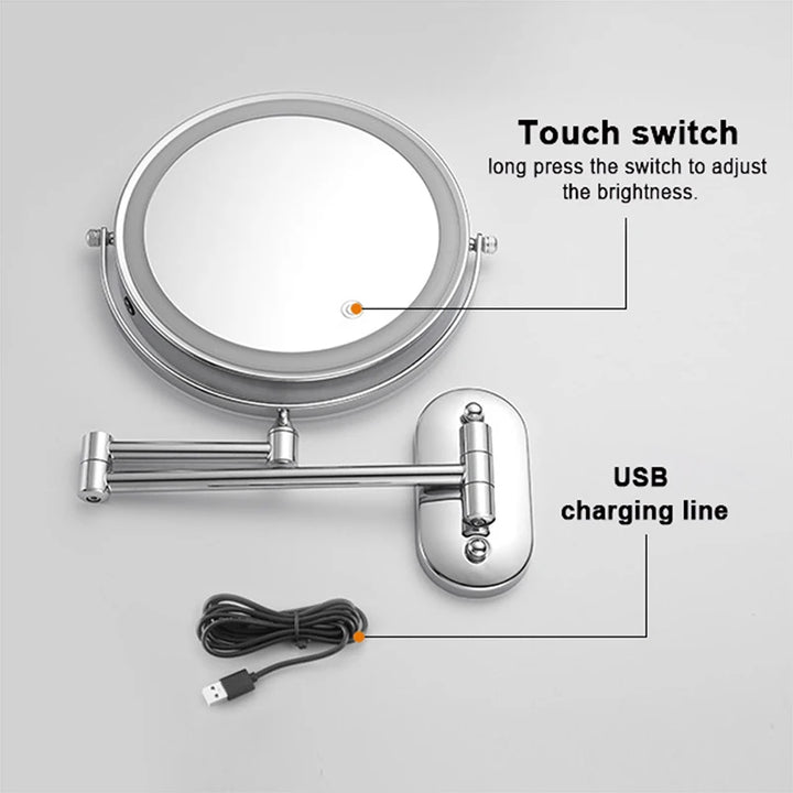 miroir mural grossissant lumineux x10