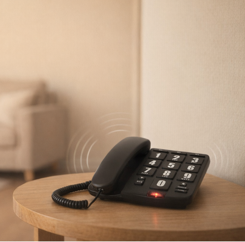 Téléphone fixe filaire à gros boutons pour malvoyant