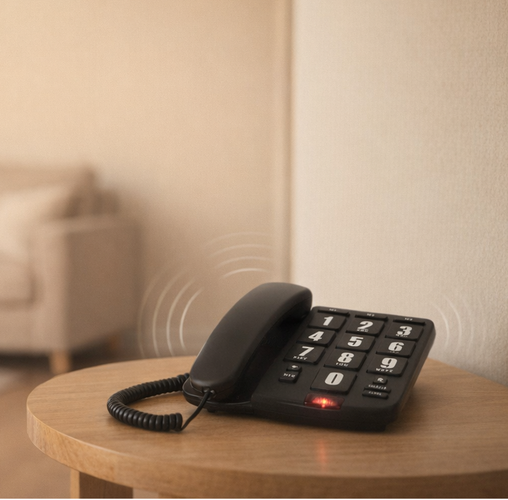 Téléphone fixe filaire à gros boutons pour malvoyant