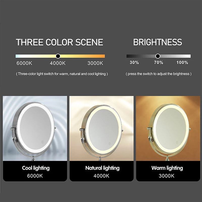 miroir mural grossissant lumineux x10