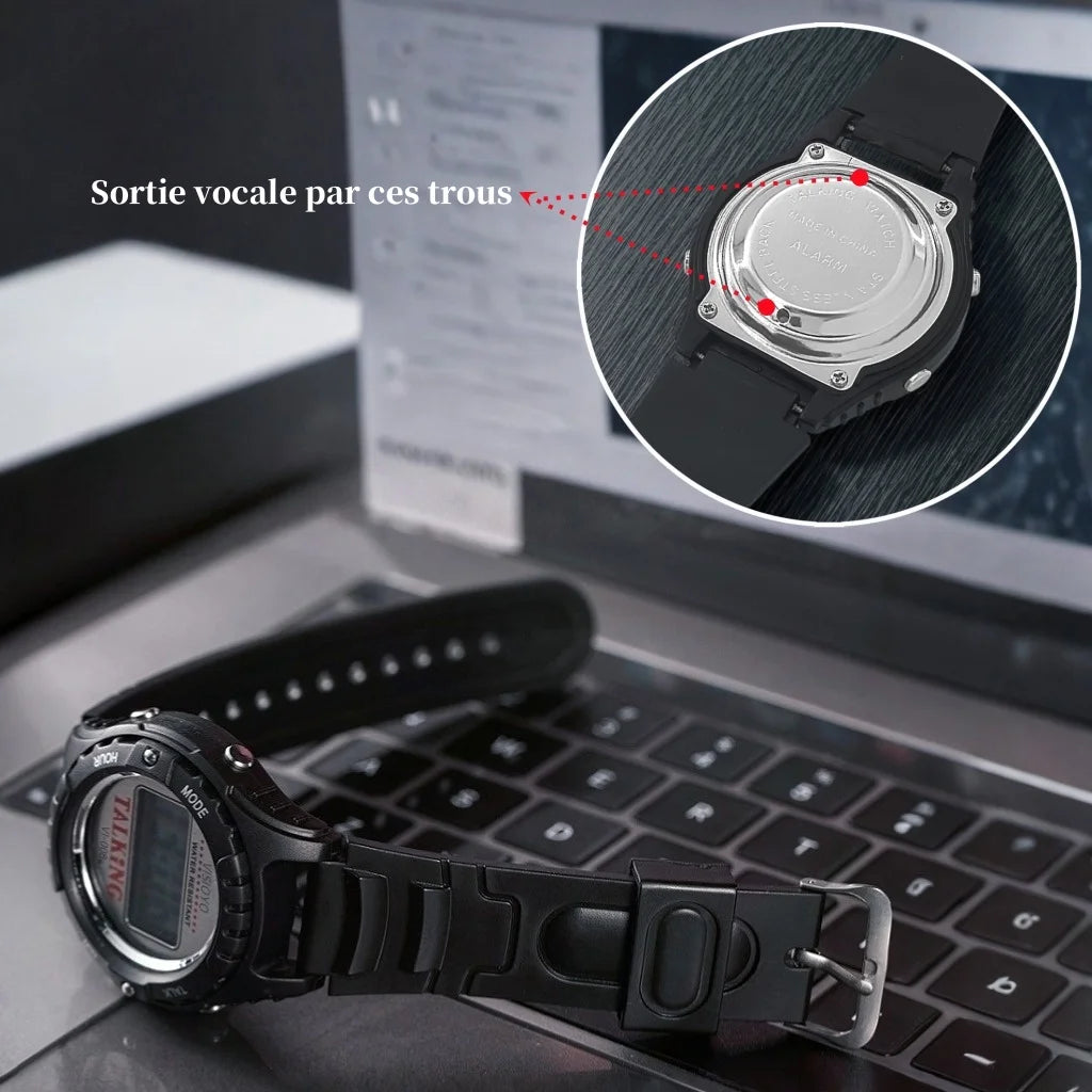 montre parlante français avec bracelet
