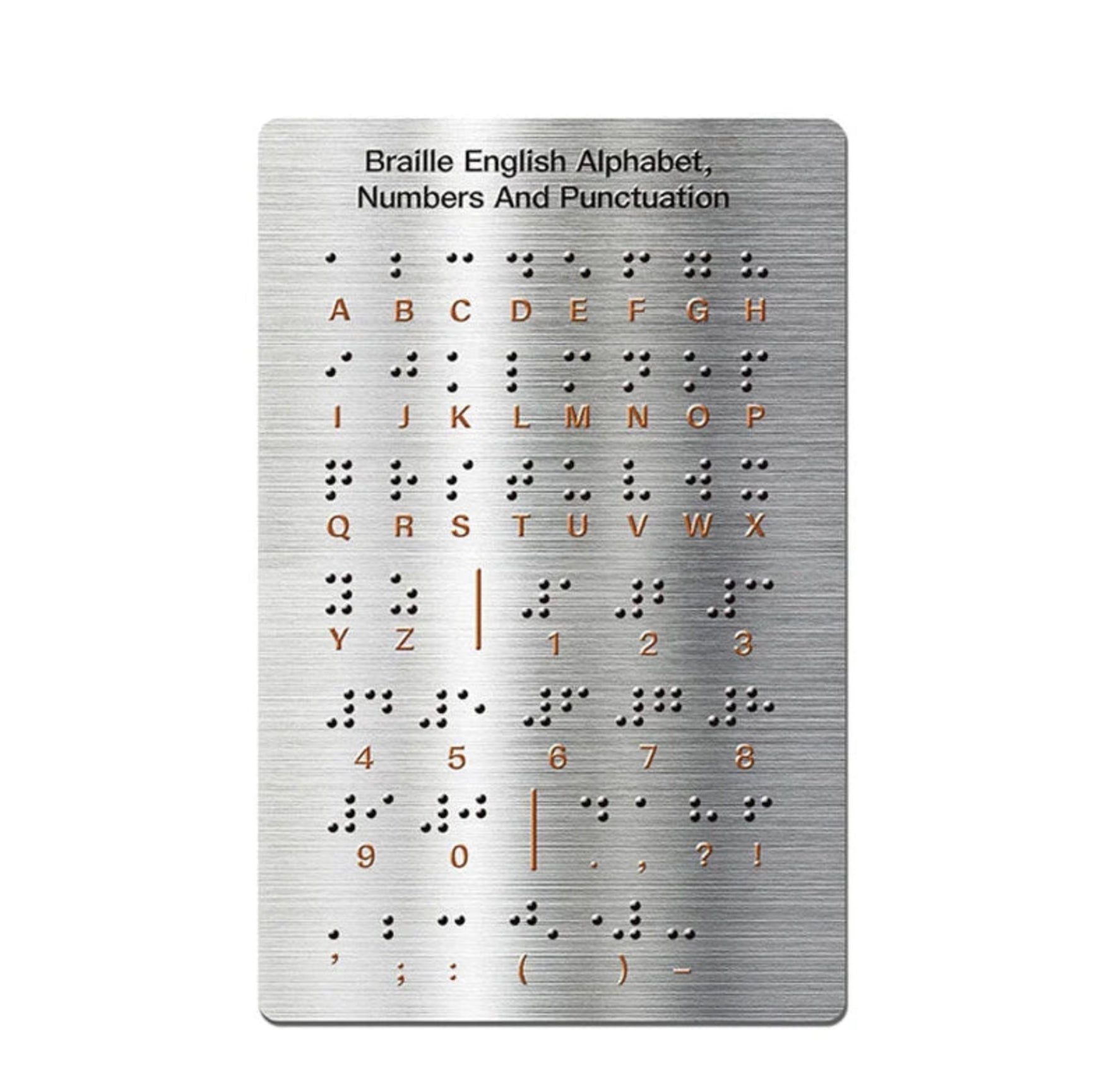 Tableau d’apprentissage braille en métal